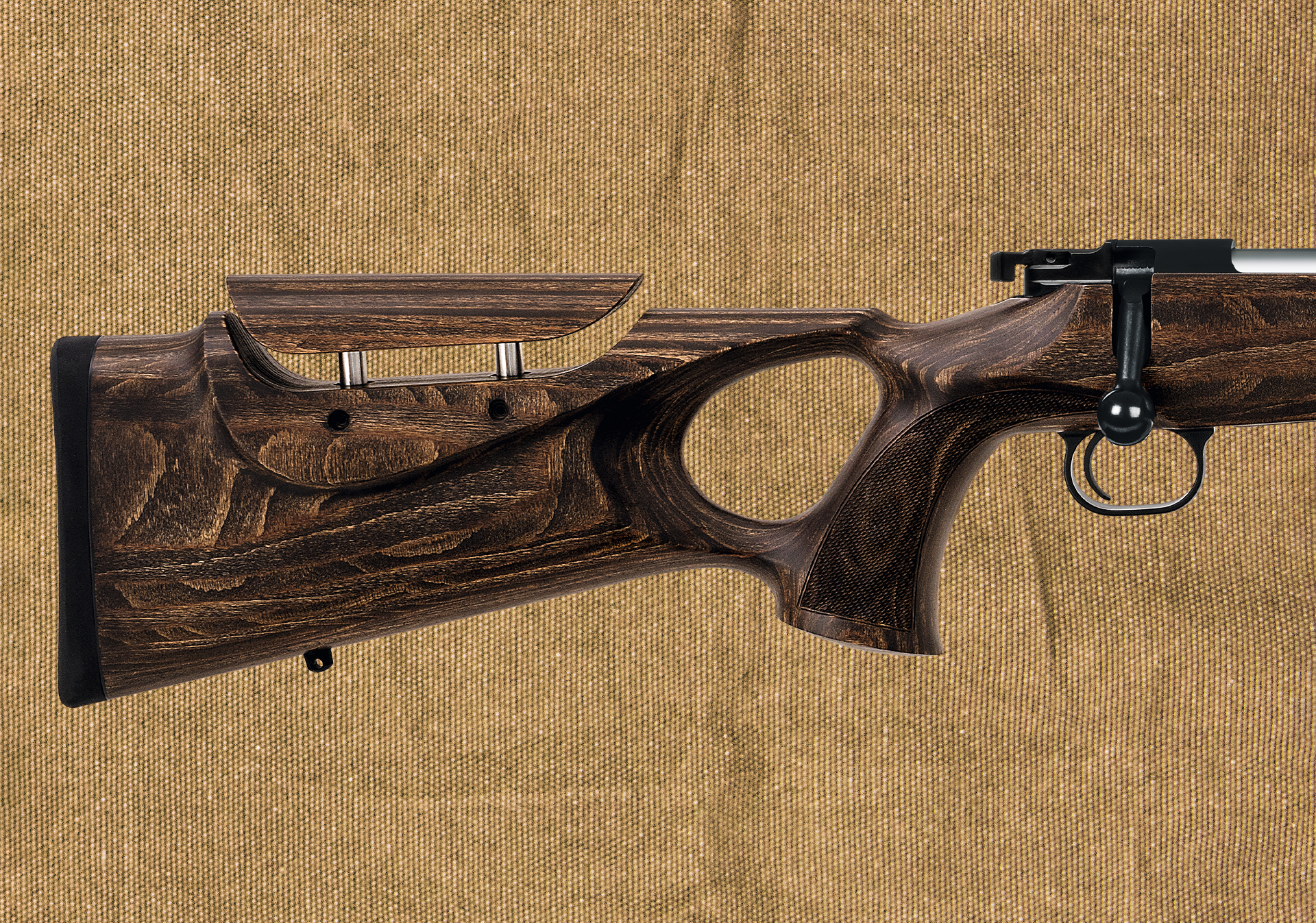 thumb hole stock made of laminated beechwood