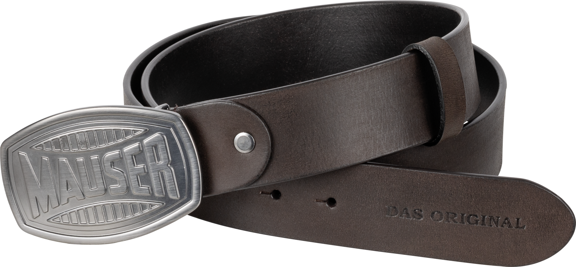MAUSER Leather Belt  dunkelbraun1