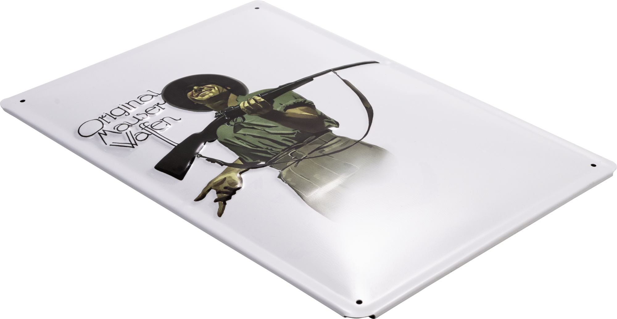 MAUSER 98 Blechschild weiß