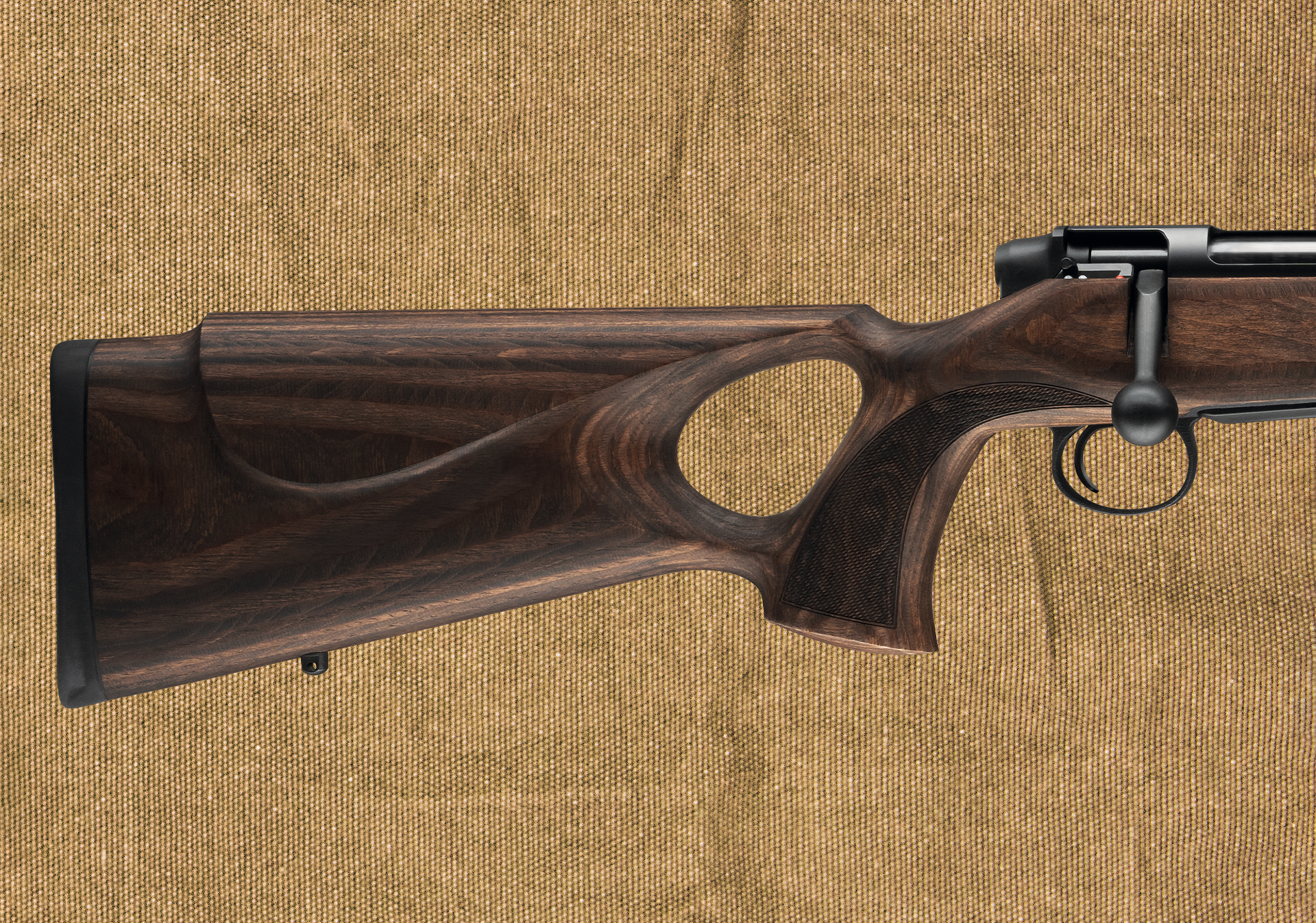 thumb hole stock made of laminated beechwood